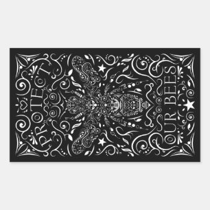 onze bijen beschermen rechthoekige sticker