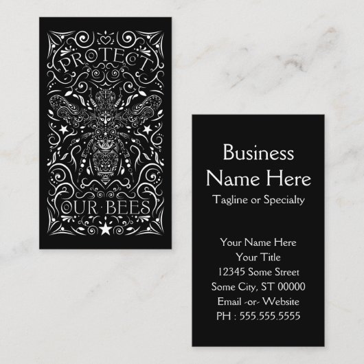 onze bijen beschermen visitekaartje (Voorkant / Achterkant)