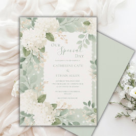 Onze Bijzondere Dag Witte Hortensia's Vintage Brui Kaart