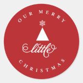 Onze blije kleine kerst Mooie baby 1e kerstfeest Ronde Sticker (Voorkant)