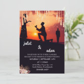 Onze boho rustieke moderne elegante Twilight bruil Kaart (Staand voorkant)