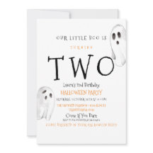 Onze Boo is twee, Cute Ghost Halloween Uitnodiging