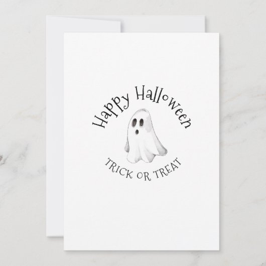 Onze Boo is twee, Cute Ghost Halloween Uitnodiging (Achterkant)