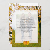 Onze boom in Herfst foto bruiloft uitnodiging (Voorkant / Achterkant)