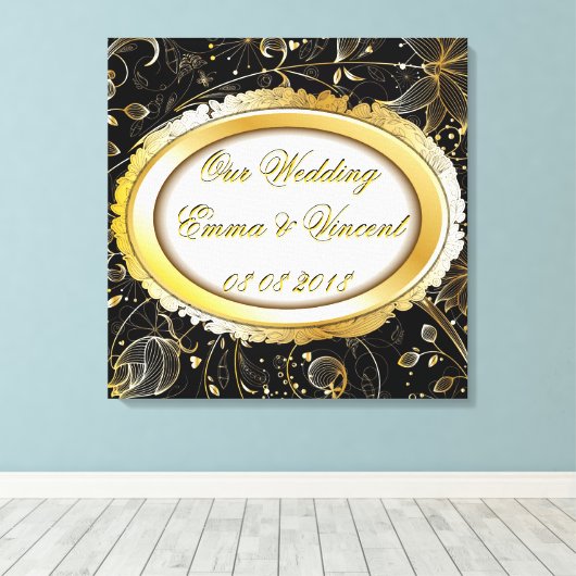 Onze Bruiloft Aangepaste tekst Canvas Print (Insitu (Houten vloer))