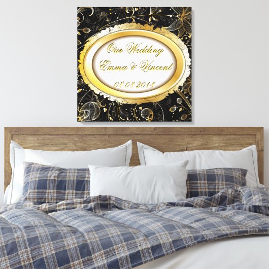 Onze Bruiloft Aangepaste tekst Canvas Print (Insitu (Slaapkamer))