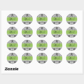 Onze bruiloft Apple Green Damask Sticker (Vel)