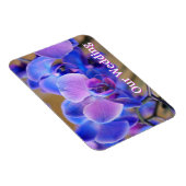 Onze bruiloft Blauw en Roze Orchid Magnet Magneet (Rechterzijde)