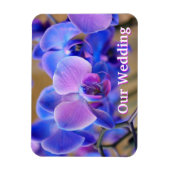 Onze bruiloft Blauw en Roze Orchid Magnet Magneet (Verticaal)
