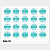 Onze bruiloft Blauwgroen Damask Sticker (Vel)