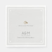 Onze bruiloft bord grijs receptie feest servetten (Voorkant)