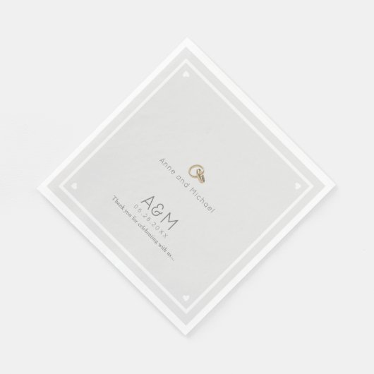 Onze bruiloft bord grijs receptie feest servetten (Hoek)