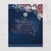 Onze Bruiloft Bourgondië Blauwe Bloemslinger KANT  Flyer (Achterkant)