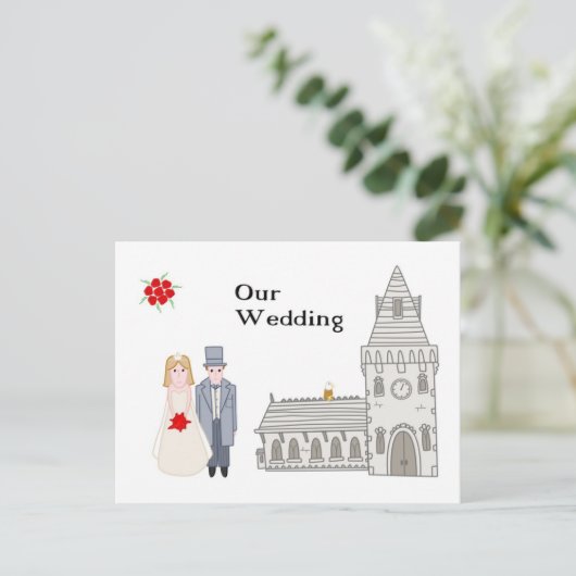 Onze bruiloft briefkaart (Staand voorkant)