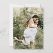 Onze Bruiloft Calligrafie & Foto Bruiloftsinvitati Kaart (Achterkant)