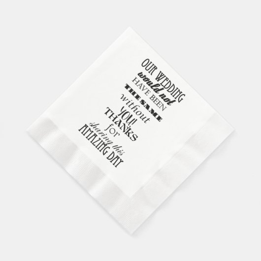 Onze bruiloft dank u bericht servet (Hoek)