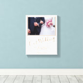 Onze bruiloft Elegante bruiloft Keepsake Foto Canvas Afdruk (Insitu (Houten vloer))