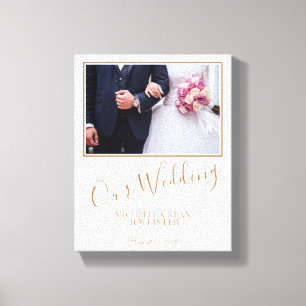 Onze bruiloft Elegante bruiloft Keepsake Foto Canvas Afdruk