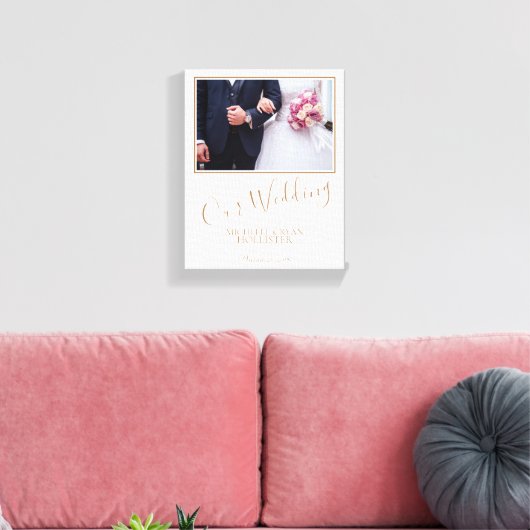 Onze bruiloft Elegante bruiloft Keepsake Foto Canvas Afdruk (Insitu (Woonkamer))