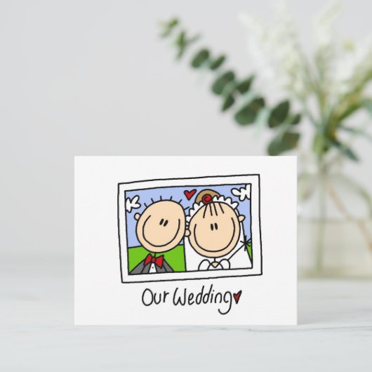 Onze bruiloft- en bruidehemden en -cadeautjes briefkaart (Staand voorkant)