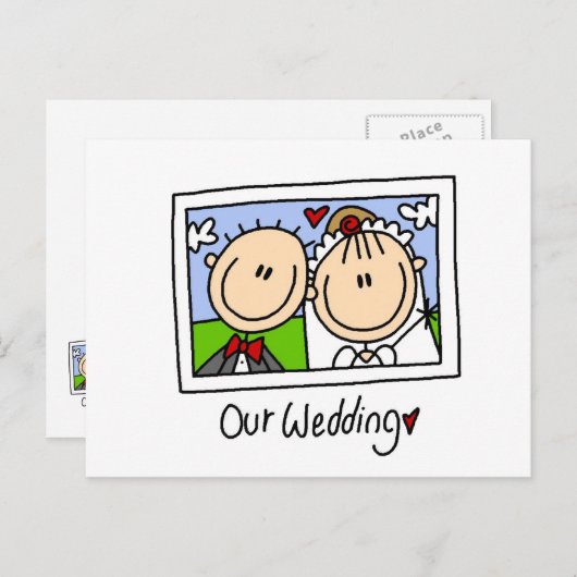 Onze bruiloft- en bruidehemden en -cadeautjes briefkaart (Voorkant / Achterkant)