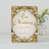 Onze bruiloft folie uitnodiging (Staand Voorkant)