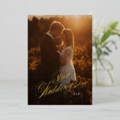 Onze bruiloft foto Folie bruiloft uitnodiging (Staand Voorkant)