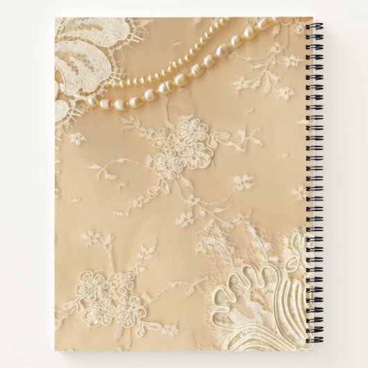 Onze bruiloft-gastboekhandel en parels notitieboek (Achterkant)