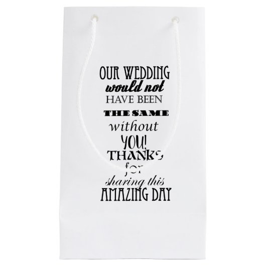 Onze bruiloft geschenkzak - klein, glanzend klein cadeauzakje (Voorkant)