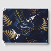 Onze bruiloft Gold Foil Tropische bladeren Gastenboek (Voorkant)