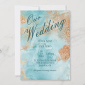 Onze bruiloft Gold Turquoise Abstracte bruiloft Kaart (Voorkant)