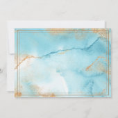 Onze bruiloft Gold Turquoise Modern Elegant Weddin Kaart (Achterkant)