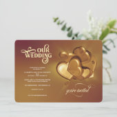 Onze bruiloft gouden uitnodiging (Staand voorkant)