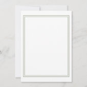 Onze bruiloft 'Green Modern Elegant Wedding' Kaart (Achterkant)