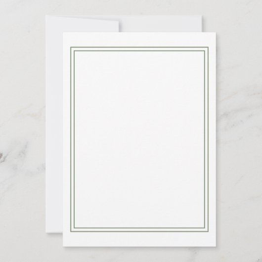 Onze bruiloft 'Green Modern Elegant Wedding' Kaart (Achterkant)