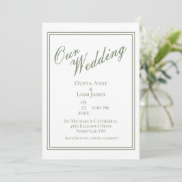 Onze bruiloft 'Green Modern Elegant Wedding' Kaart