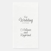 Onze bruiloft Handgeschreven Casual Script Servet (Voorkant)