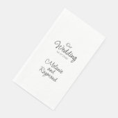 Onze bruiloft Handgeschreven Casual Script Servet (Hoek)