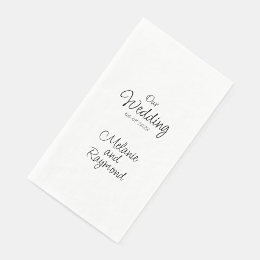 Onze bruiloft Handgeschreven Casual Script Servet (Hoek)