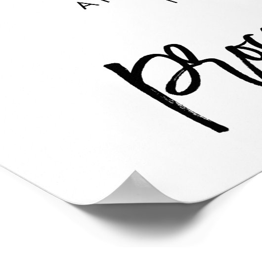 Onze Bruiloft Heeft Een Open Bar Bord Wit Poster (Hoek)