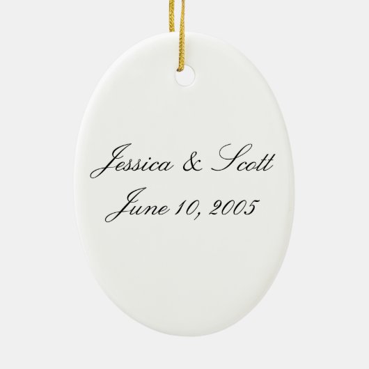 Onze bruiloft keramisch ornament (Achterkant)