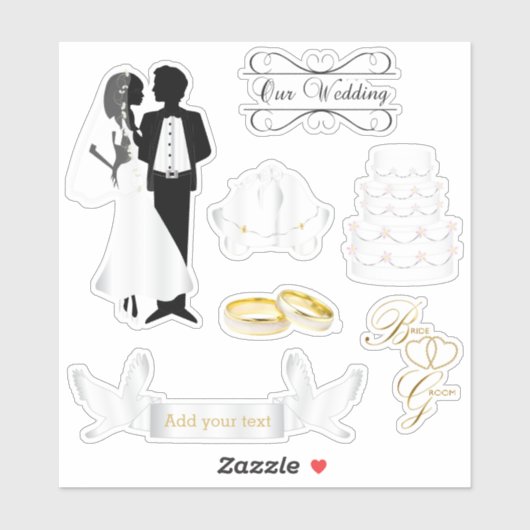 Onze bruiloft - Kiss-Cut Sticker (Vel)