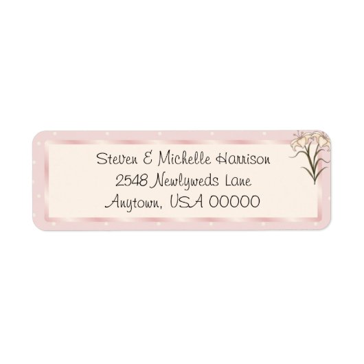Onze bruiloft Lillie retour adres labels (Voorkant)