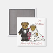 Onze bruiloft magneet Teddy Bears (Voorkant / Achterkant)
