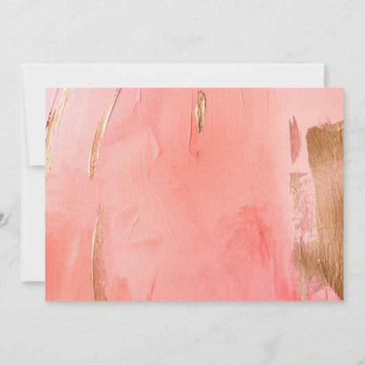 Onze bruiloft met goudroze Waterverf Kaart (Achterkant)