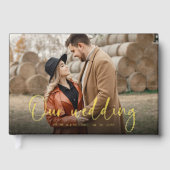 Onze bruiloft moderne kalligrafie bruiloft gastenboek (Voorkant)