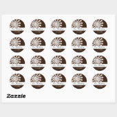 Onze Bruiloft Monogram Stickers(8)Modern Flower Ronde Sticker (Vel)