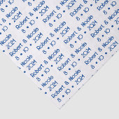 Onze Bruiloft - Naam & Datum Weefseldocument, Wit Tissuepapier (Detail)