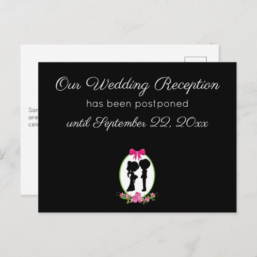 Onze bruiloft Oplossing Uitstel Stomme Couple Briefkaart (Voorkant / Achterkant)