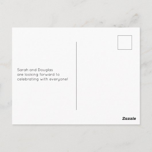 Onze bruiloft Oplossing Uitstel Stomme Couple Briefkaart (Achterkant)